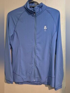 Peter Millar Light Blue Performance Zip-Up with Crown Logo Sz.M